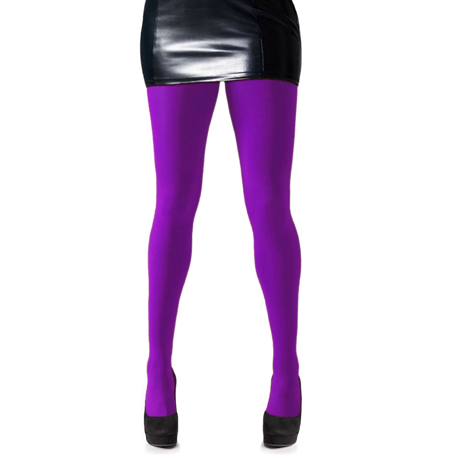 Ladies Thick Denier Purple Colour Opaque Hosiery - Simply Joshimo