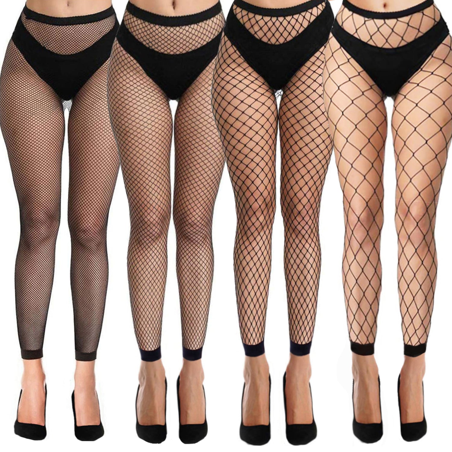 Simply Joshimo Black Wide Whale Net Fishnet Footless Tights