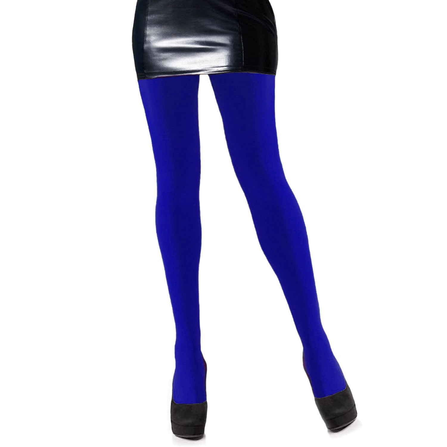 Womens Opaque Tights in Royal Blue - Simply Joshimo