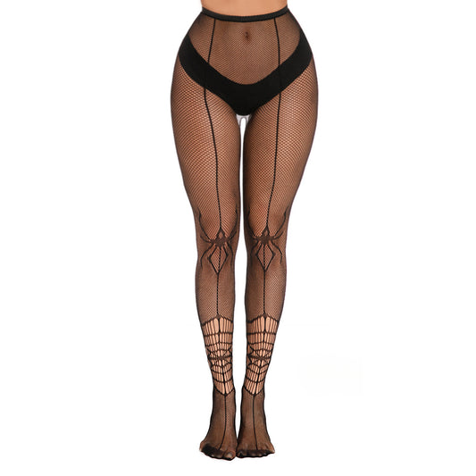 Simply Joshimo - Womens Black Gothic Spider Web Fishnet Tights