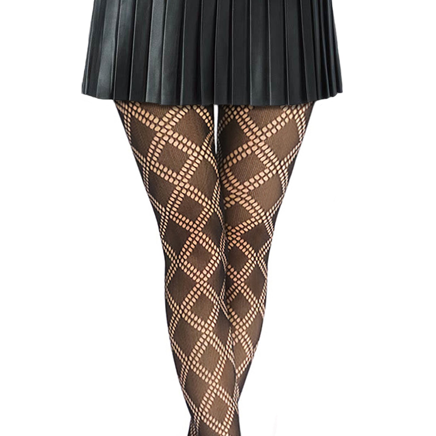 Simply Joshimo black cut out diamond fishnet tights