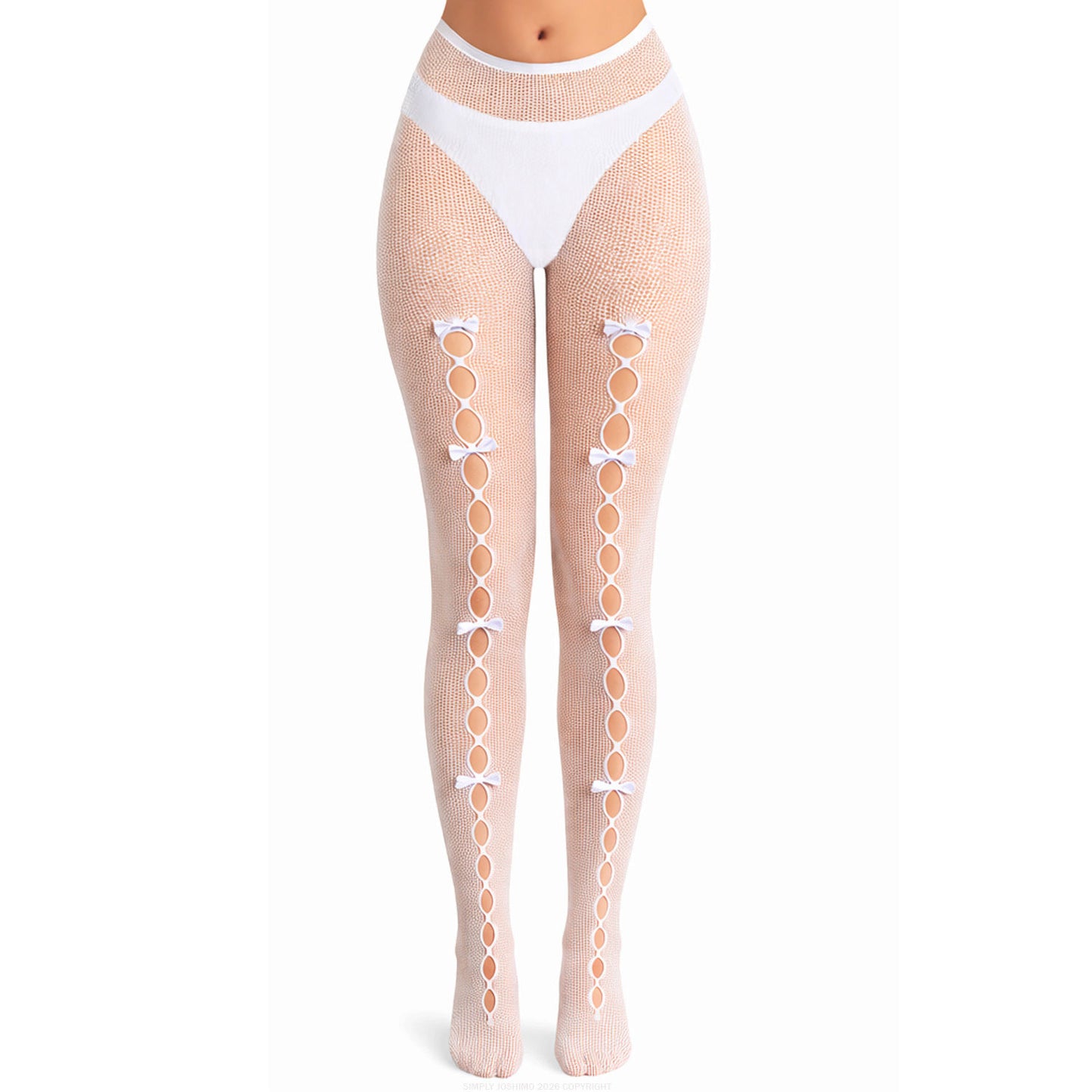 Elegant bow fishnet fashion tights high waist hosiery UK 6–16