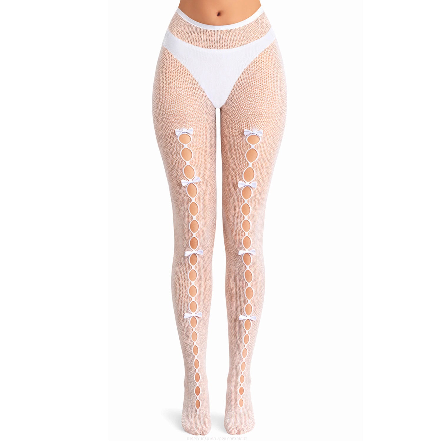 Elegant bow fishnet fashion tights high waist hosiery UK 6–16