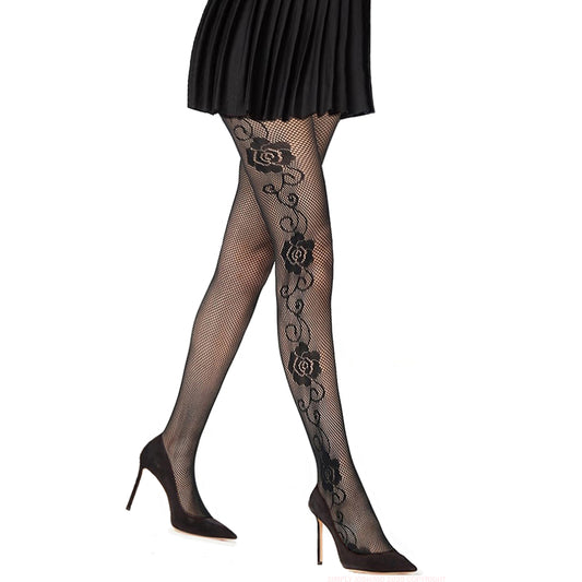 Simply Joshimo rose print tights with mini skirt