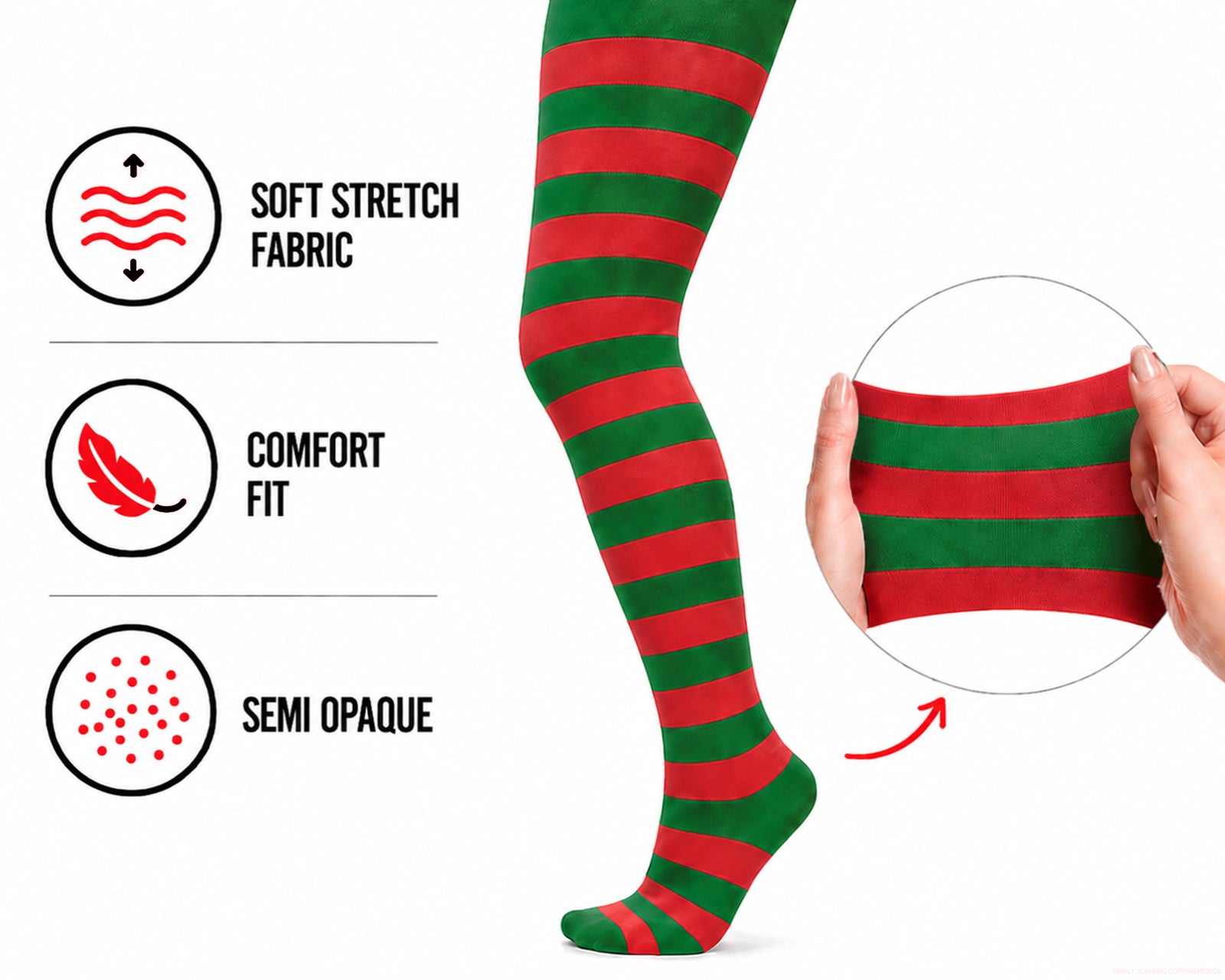 Christmas tights with added stretch