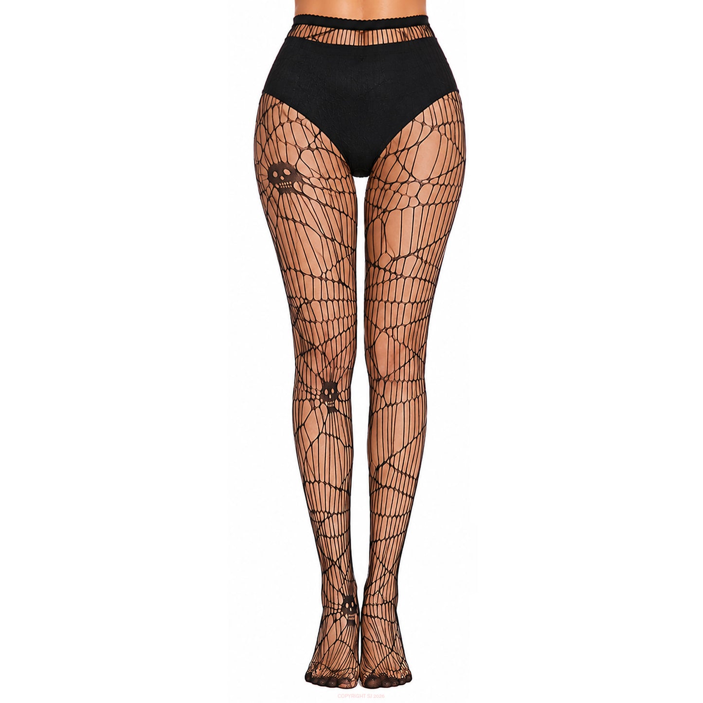 Large mesh skull fishnet tights with reinforced toes Simply Joshimo
