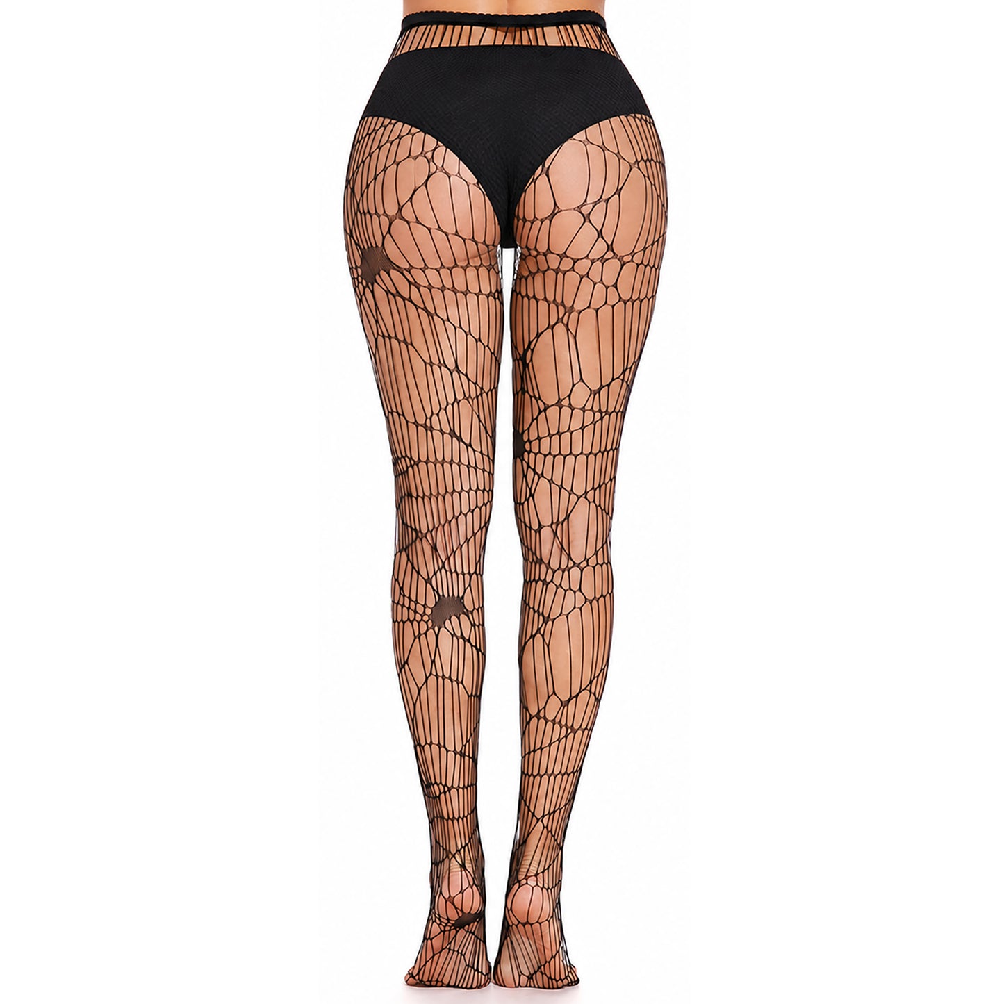 Alternative spider web fishnet hosiery for Halloween and gothic outfits