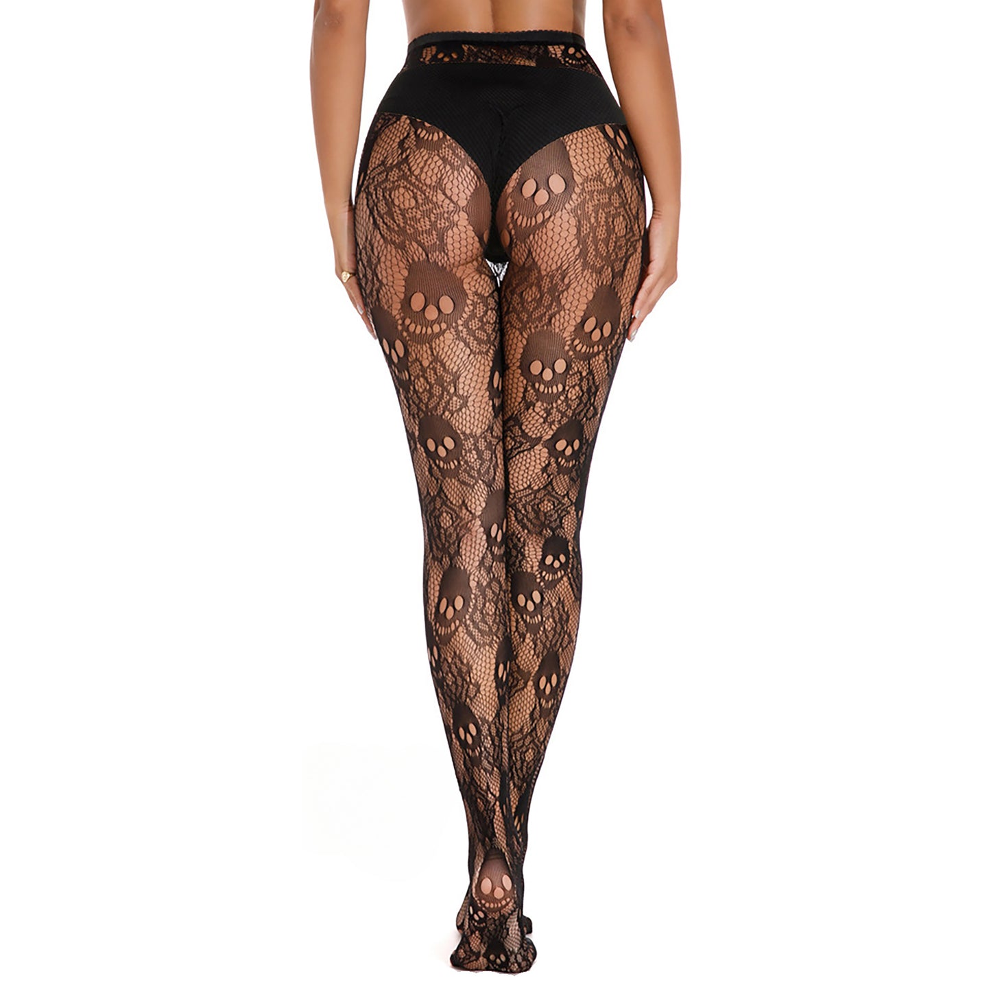 Women's skull lace tights for Halloween and gothic outfits