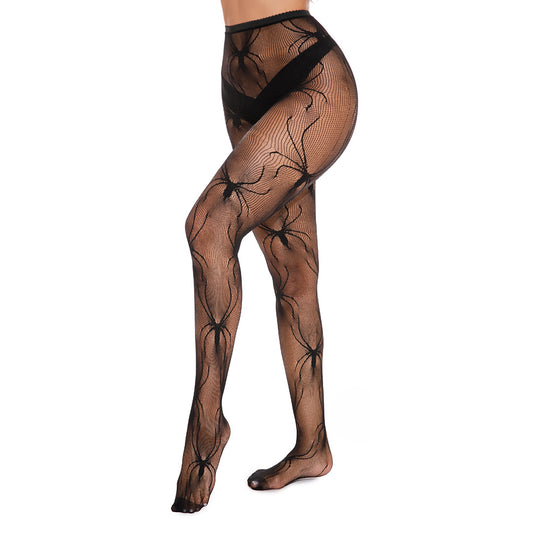 Womens Halloween Spider Patterned Tights - Simply Joshimo