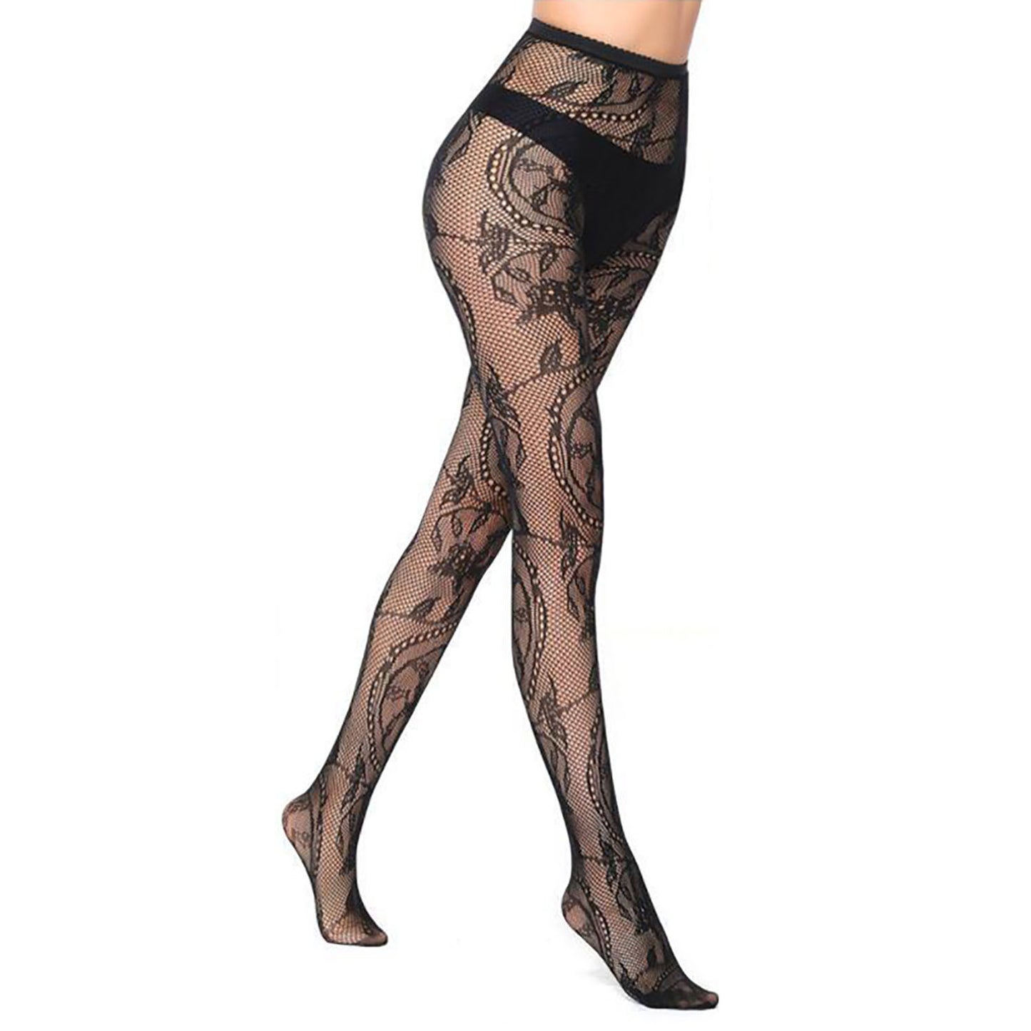 Womens Lace Fashion Tights Floral Pattern Simply Joshimo