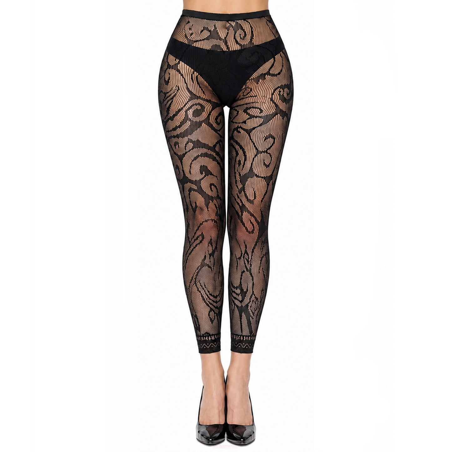 Womens zebra lace fishnet tights fine mesh stretch hosiery