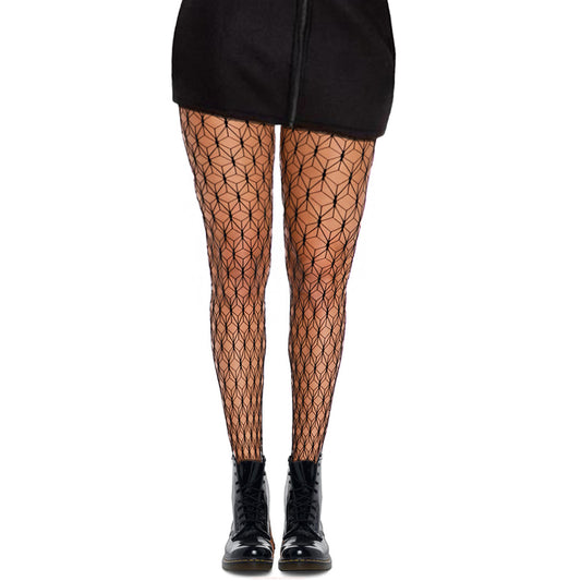 Simply Joshimo Black Geometric Web tights with boots