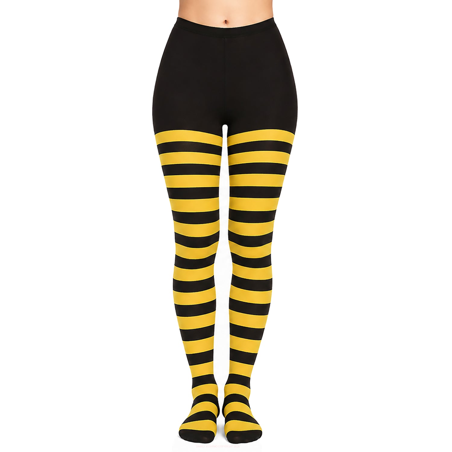 Yellow and Black striped tights - Simply Joshimo