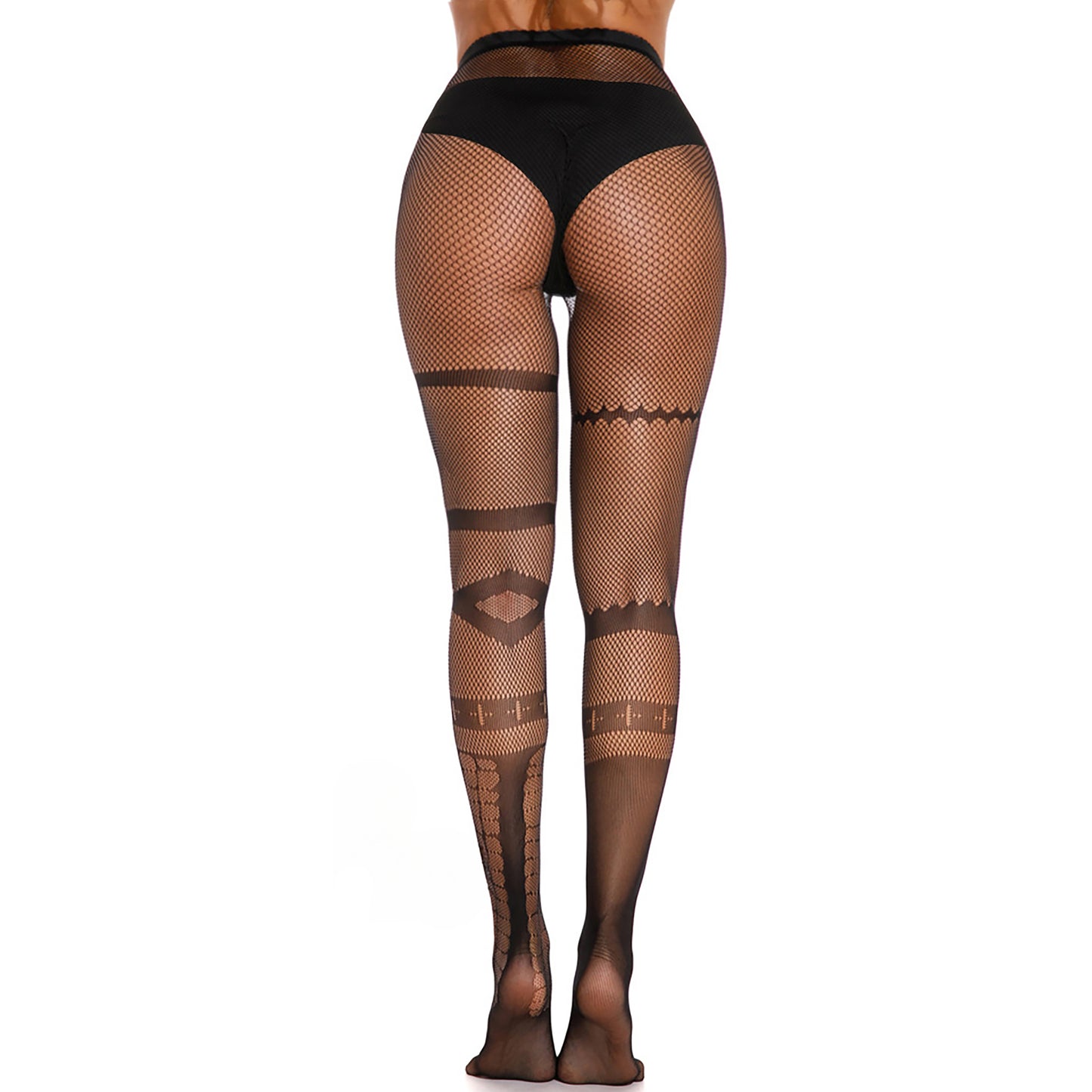 Woman's Halloween barbed wire patterned fishnet hosiery