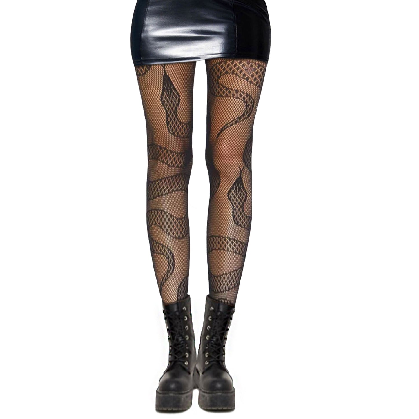 Womens black snake print tights - Simply Joshimo