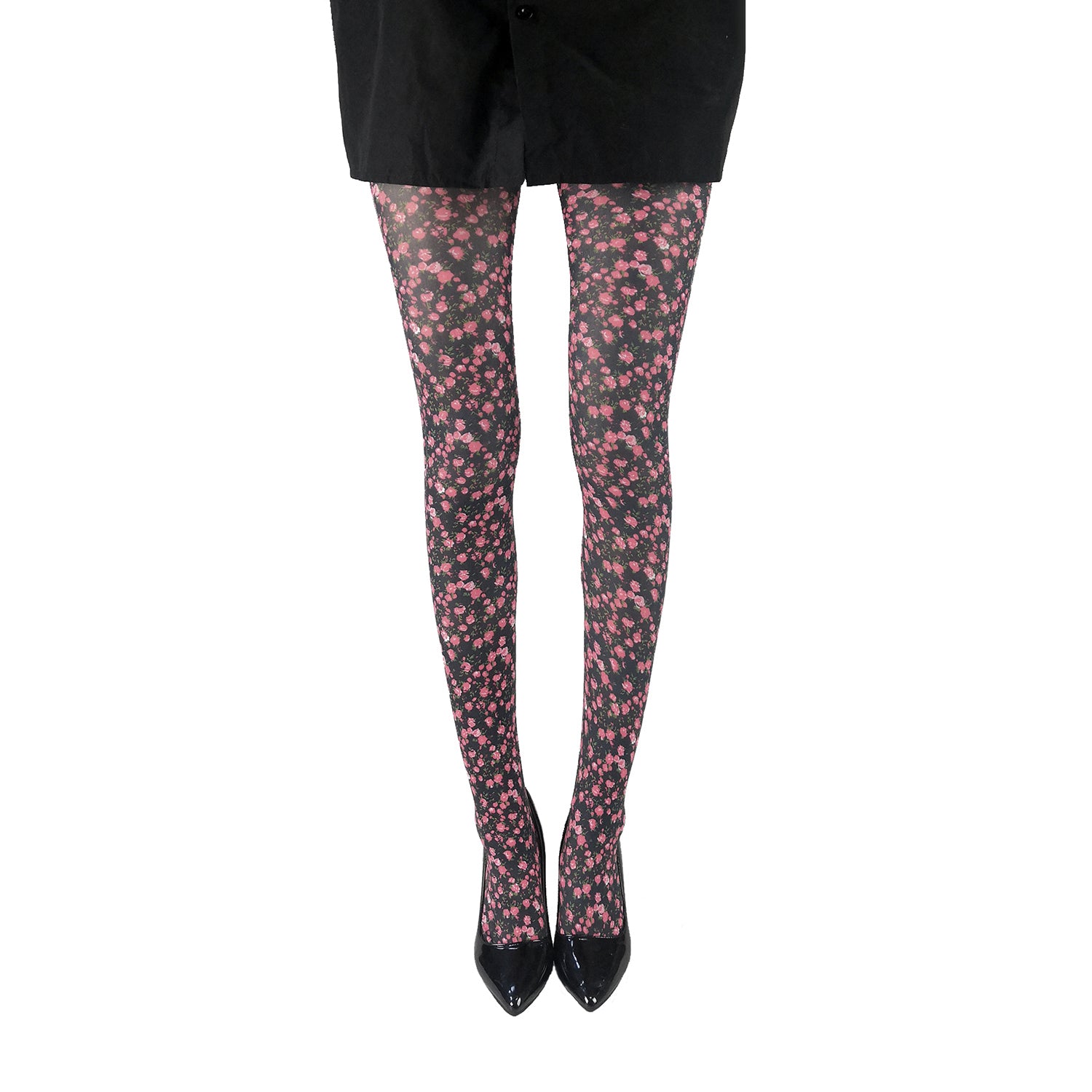 Order Stylish Black Pink Floral Tights – Simply Joshimo