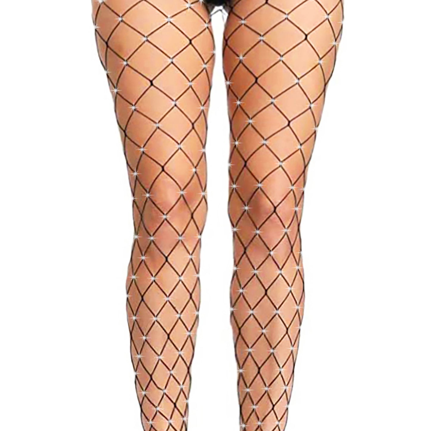 Black Rhinestone Fishnet Tights - Simply Joshimo