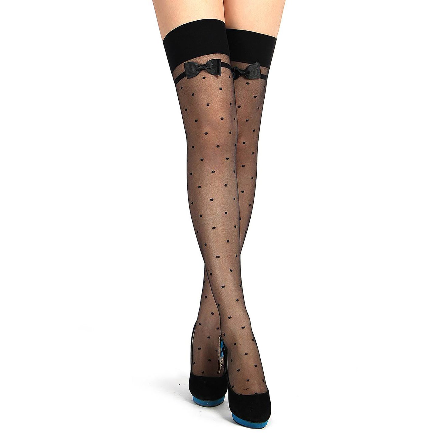 Denier Sheer Polka Dot Stockings - Simply Joshimo