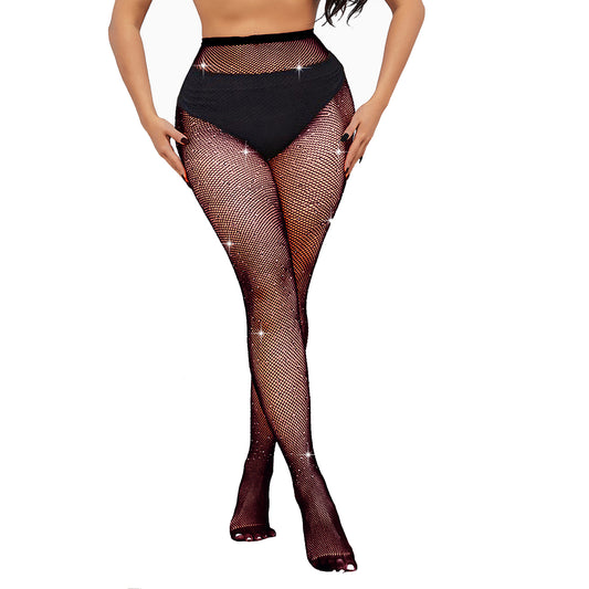 Black crystal festival micro fishnet tights - Simply Joshimo