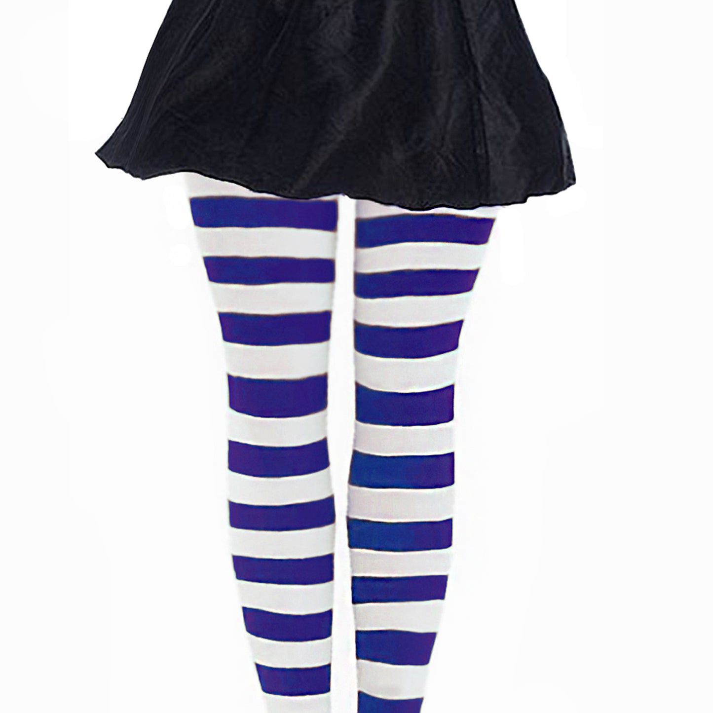 blue and white horizontal striped hosiery