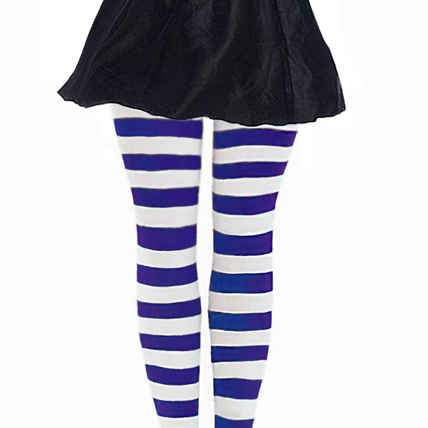 blue and white horizontal striped hosiery
