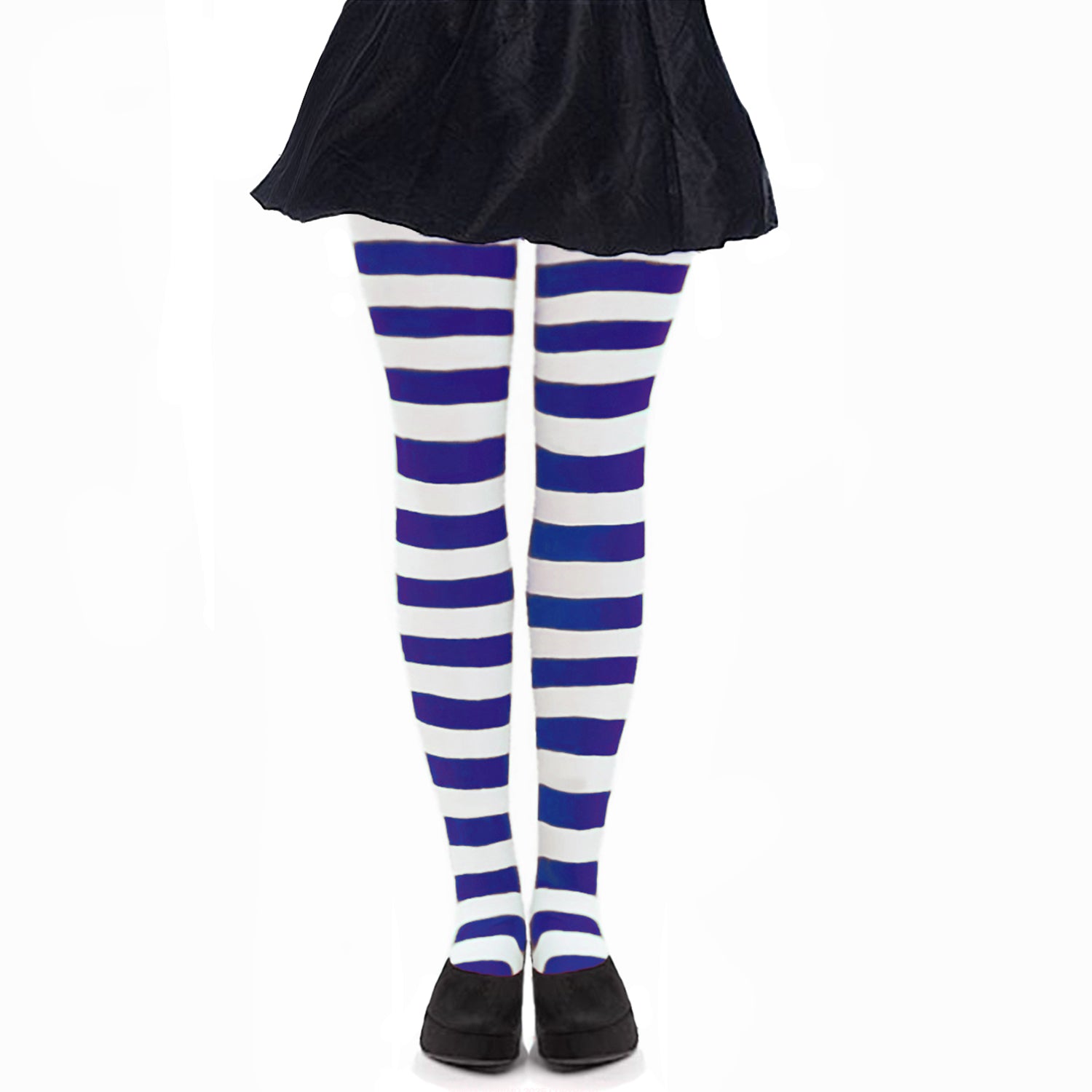 Simply Joshimo blue and white striped fancy dress tights