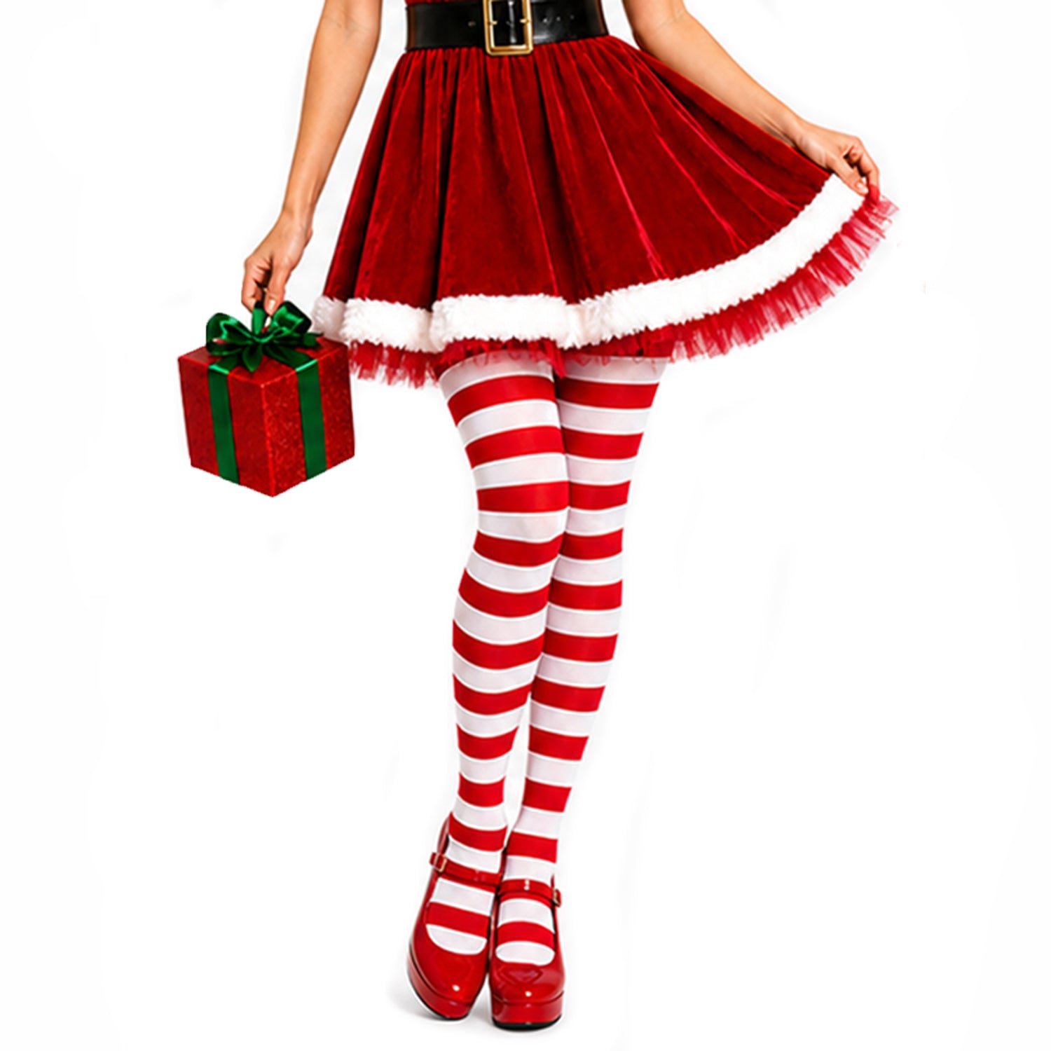 Simply Joshimo Red and white Christmas Santa costume tights