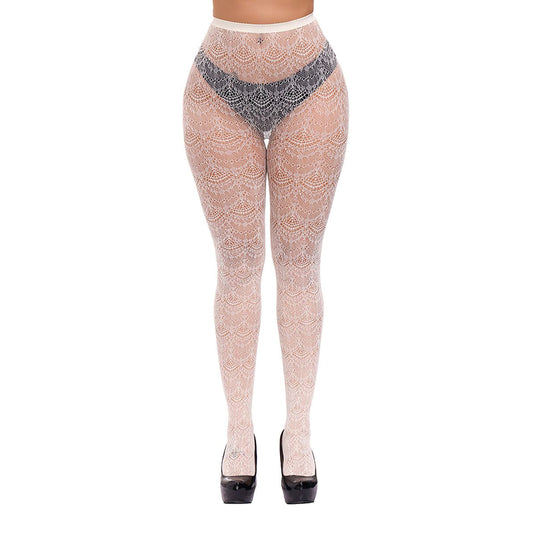 Women's cream tribal patterned tights - Simply Joshimo