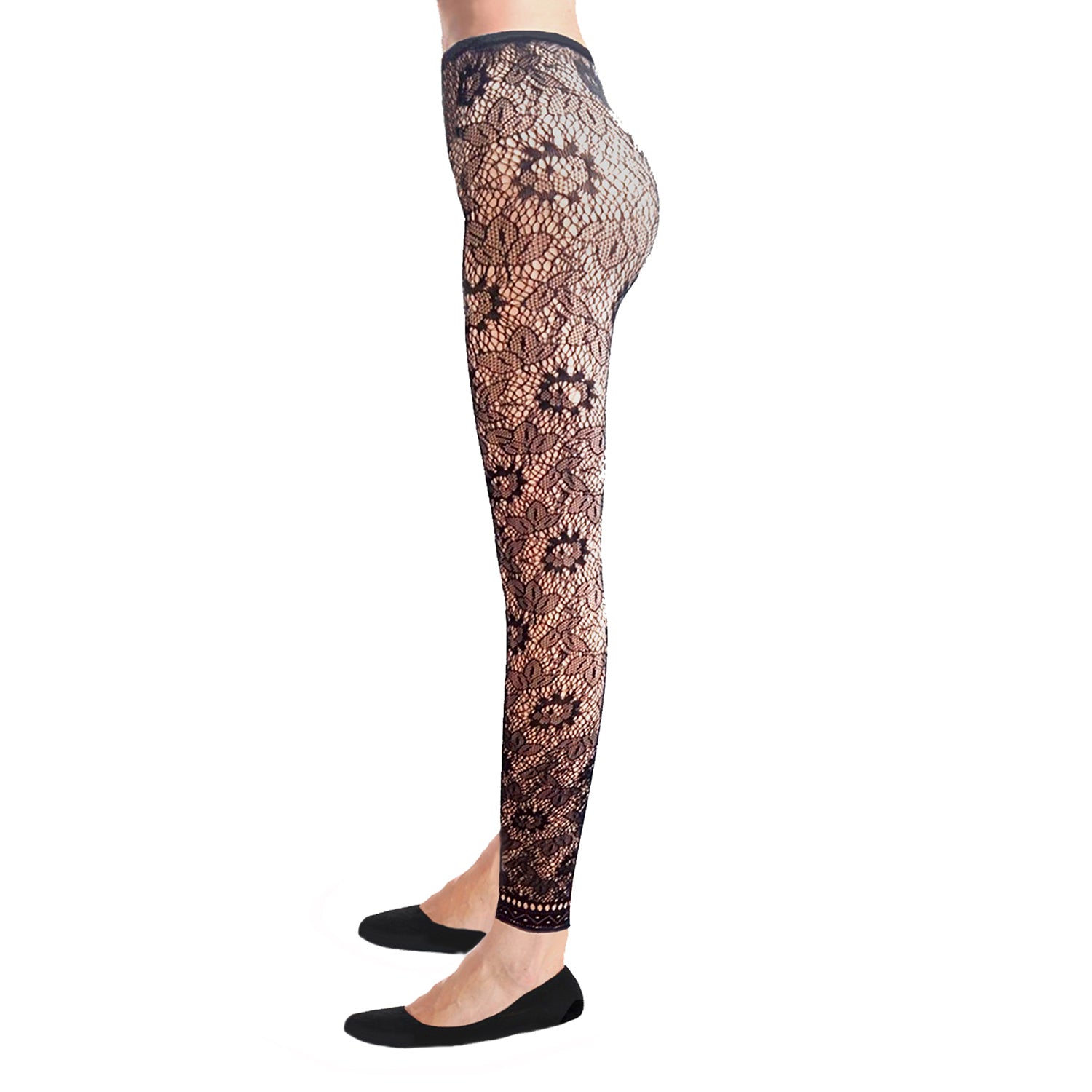 Simply Joshimo Star Patterned Black Footless Fishnet Tights