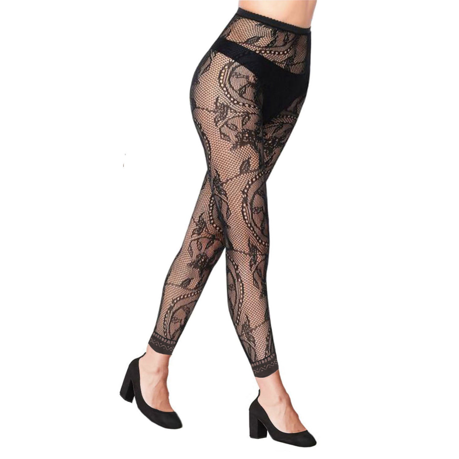 Lace footless 2024 tights uk