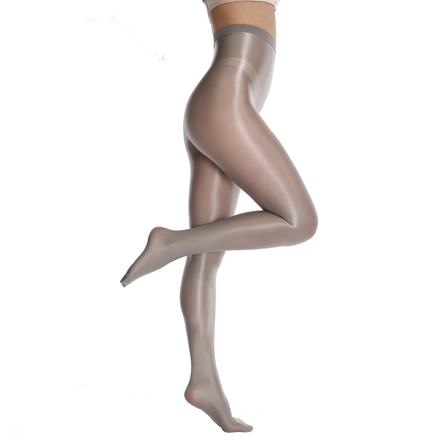 Soft and smooth 70 denier opaque tights in a shimmery grey