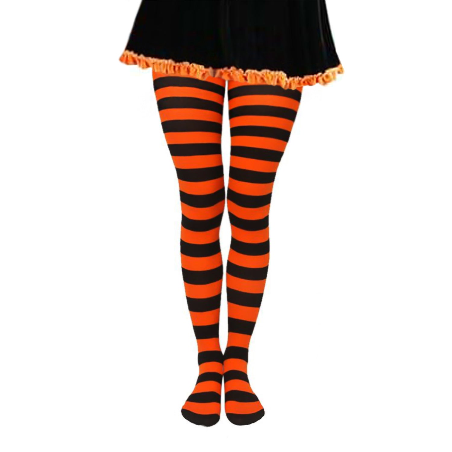 Black and 2024 orange striped tights