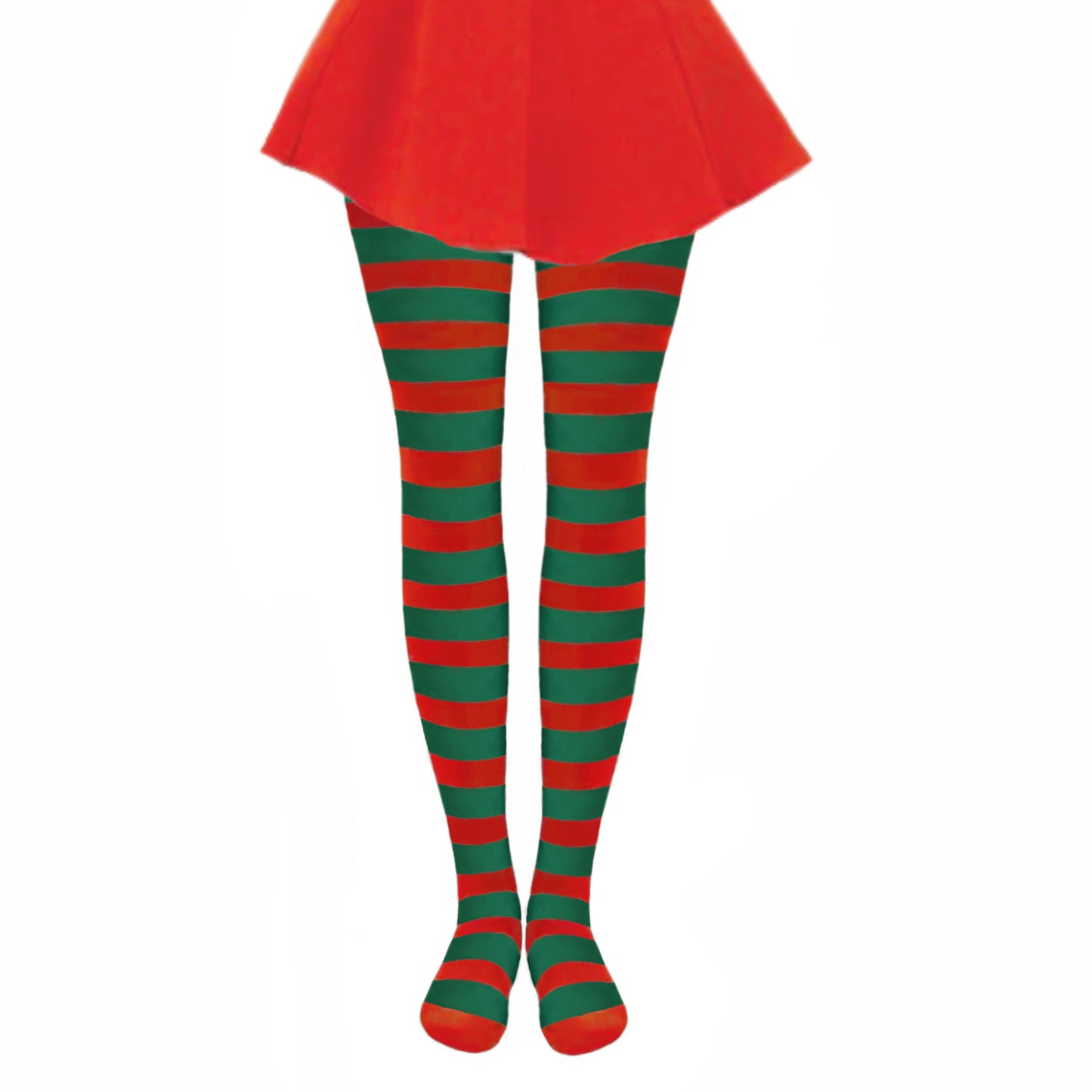 Christmas Elf Green And Red Coloured Striped Tights – Simply Joshimo