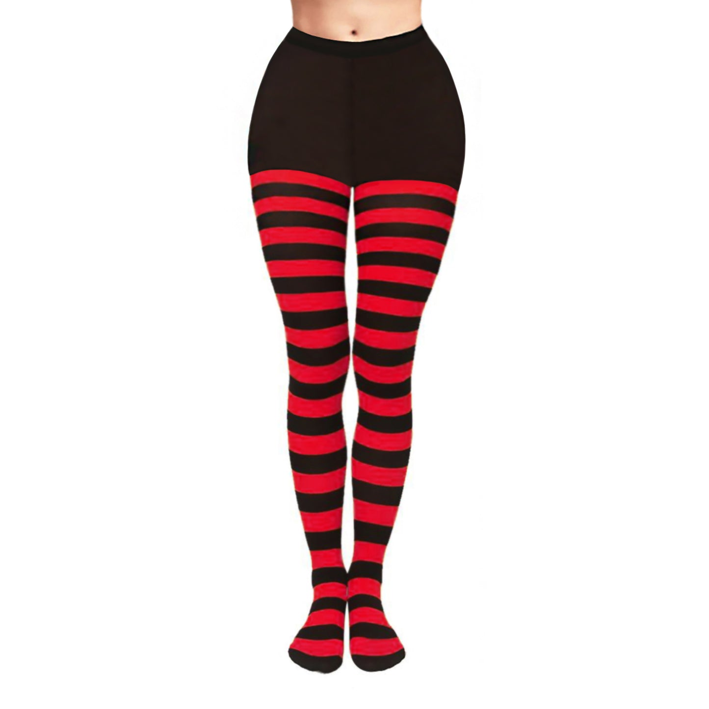 Black & Red Striped Halloween or Christmas Fancy Dress Tights- Simply Joshimo