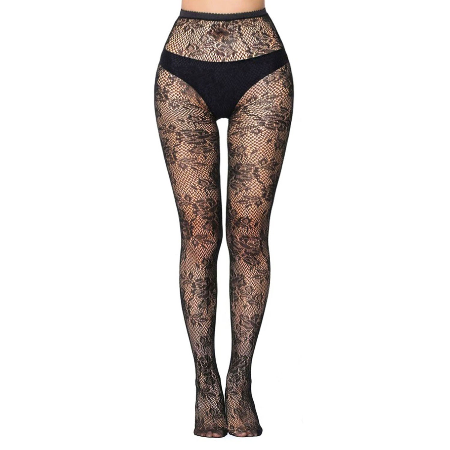 English rose flower lace net tights- Simply Joshimo