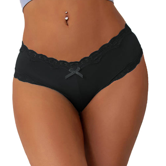 Simply Joshimo Black Lace Scalloped Bikini Knickers