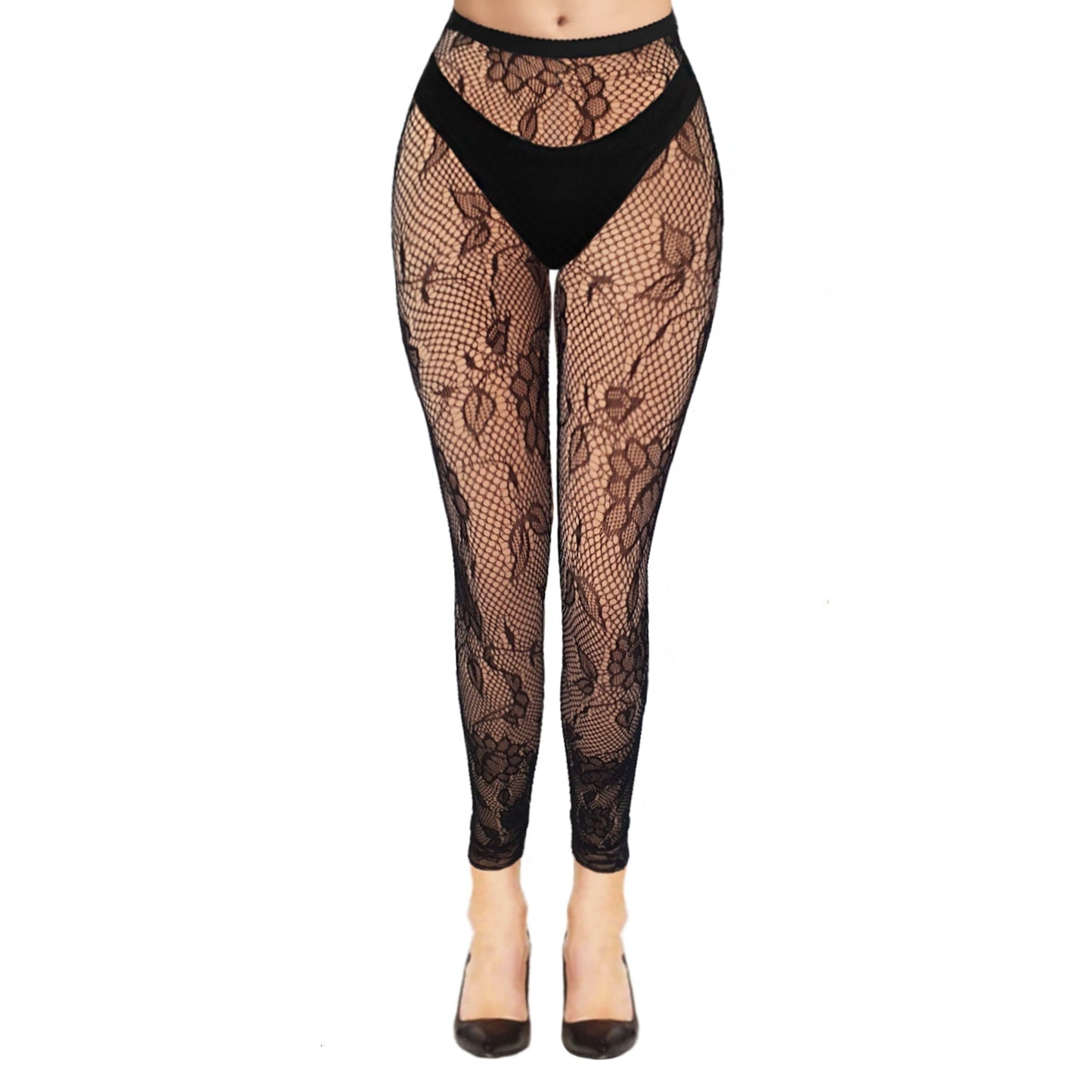 Womens floral print footless fashion tights - Simply Joshimo