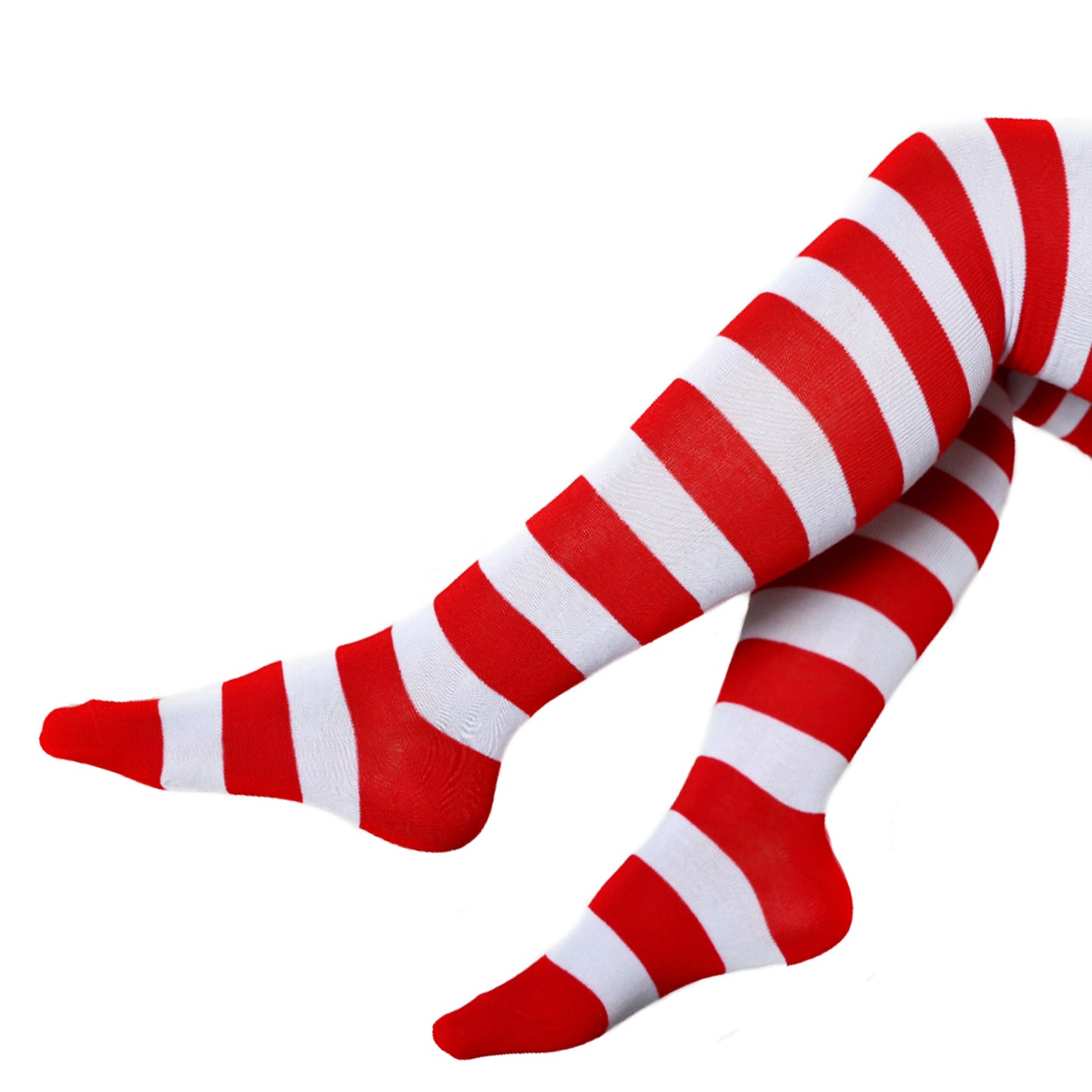 Red and white striped santa tights