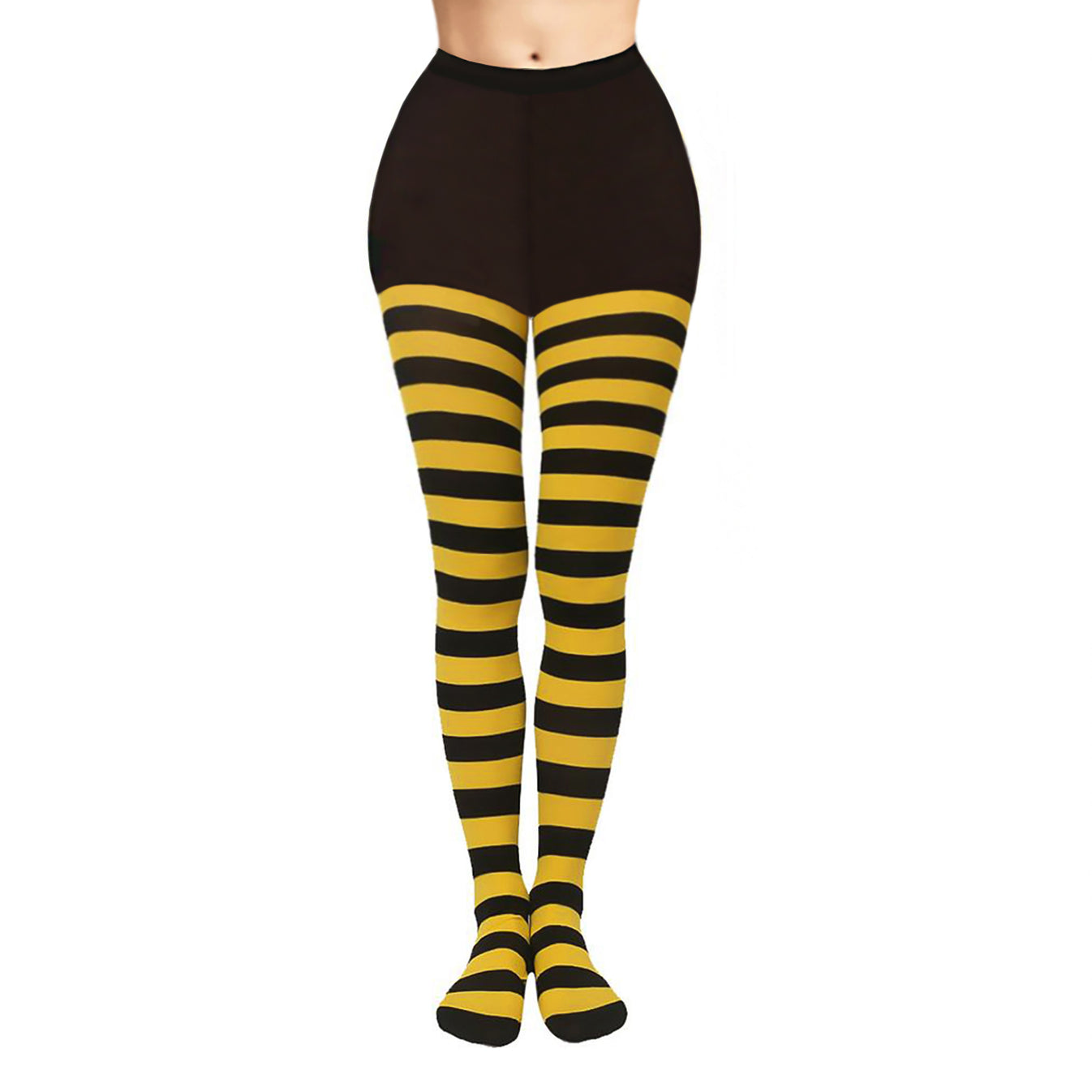 Babyhug Footed Striped Leggings - Yellow main image 0