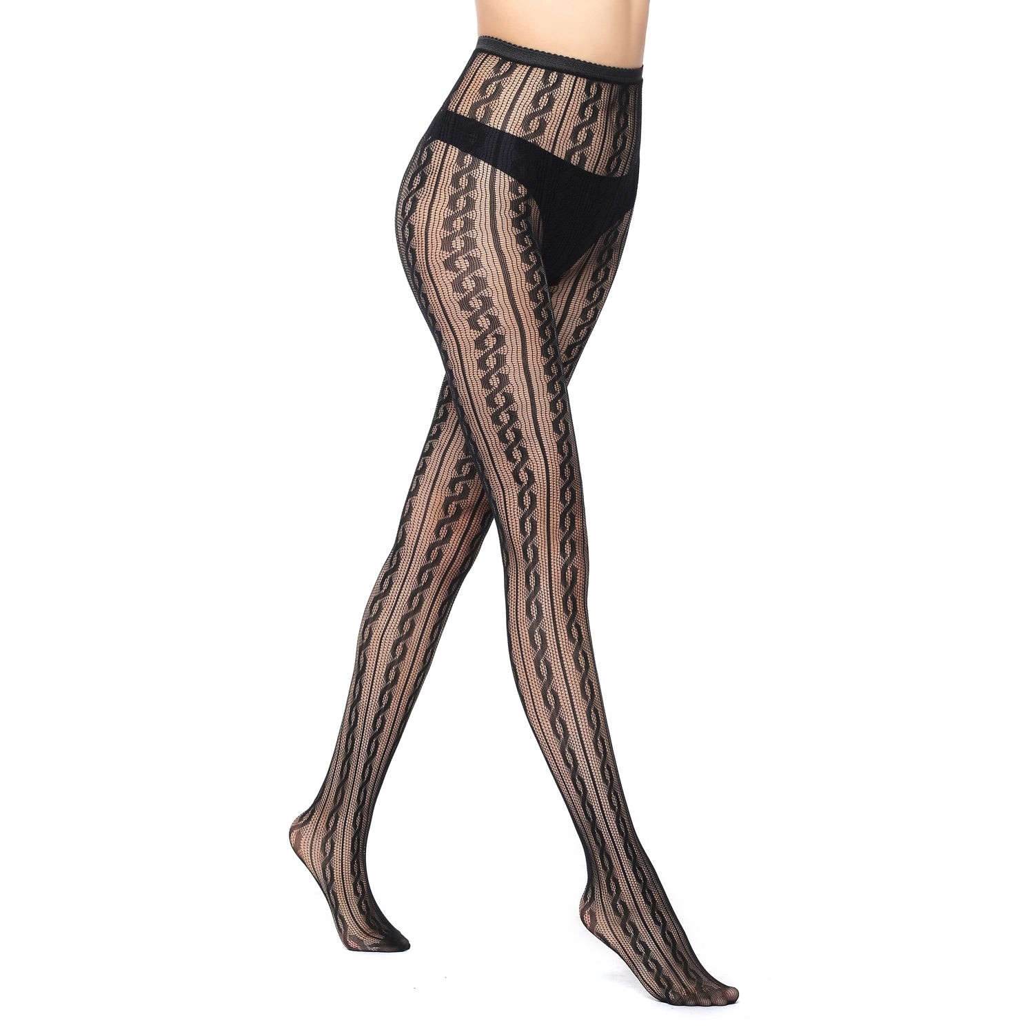 Interlocking chain pattern fishnet tights - Simply Joshimo