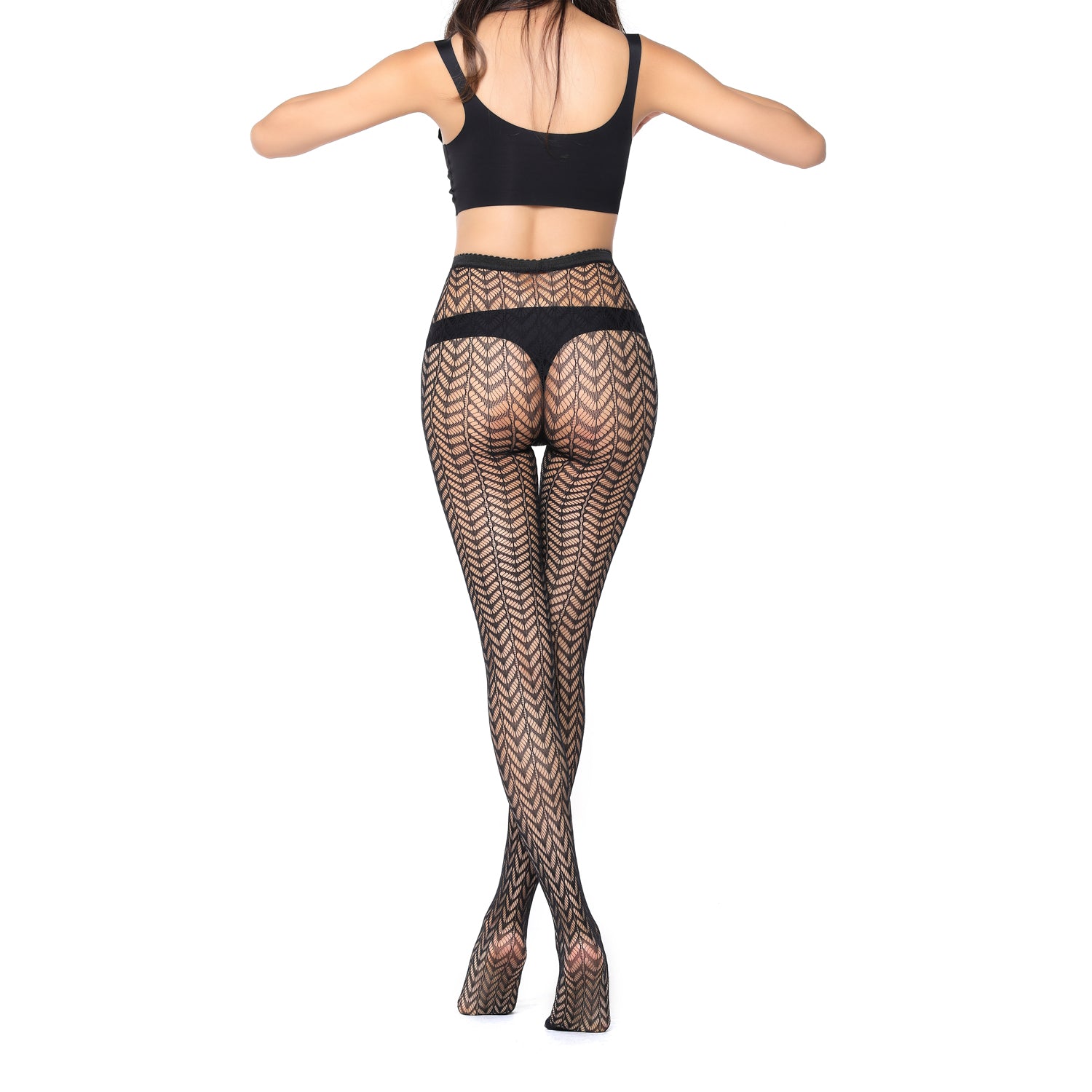 Simply Joshimo Black Wide Whale Net Fishnet Footless Tights