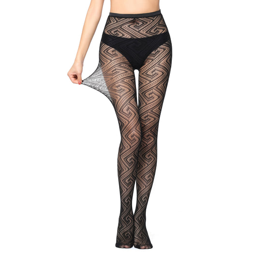 Maze Craze Black Lace Fishnet Tights - Simply Joshimo